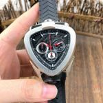 AAA Replica Lamborghini Spyder Chrono Watches Ss Case Black Dial